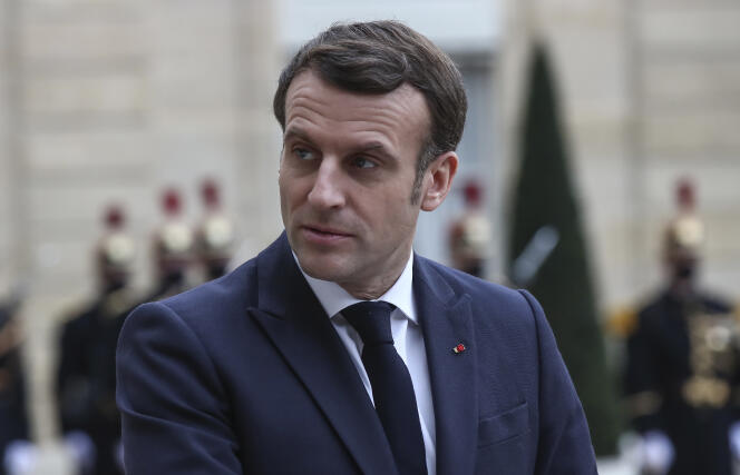 Emmanuel Macron prend la parole à l’Elysée le 4 février.