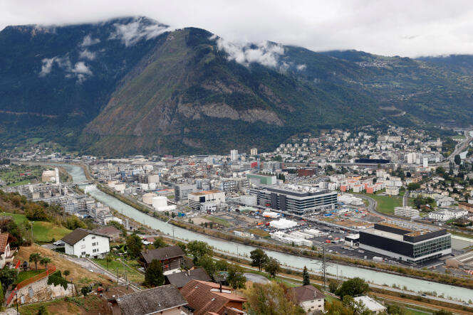 Panorama de Viège (Suisse) où est produit le vaccin Moderna, le 29 septembre 2020.