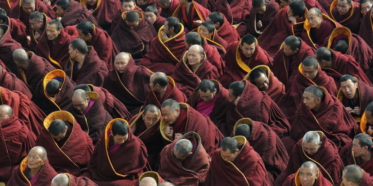 China, Gansu, Amdo, Xiahe, Monastery of Labrang (Labuleng Si), Losar (New Year festival)