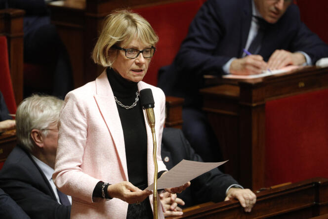 La députée Véronique Louwagie lors d’une séance de questions au gouvernement, le 28 janvier 2020 à l’Assemblée nationale, à Paris.