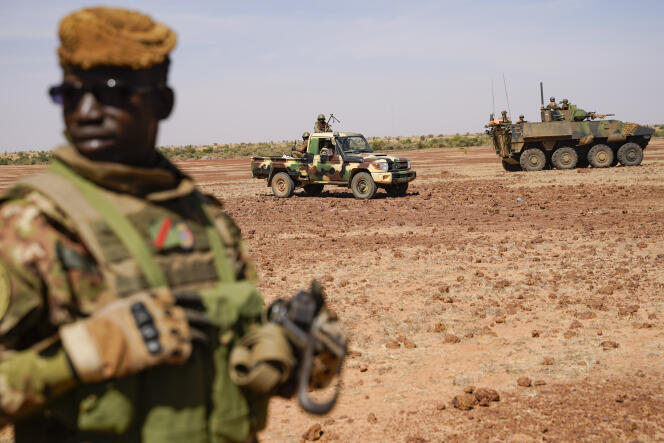 Une patrouille conjointe de militaires français et maliens, dans la région des « trois frontières », le 16 janvier au Mali.