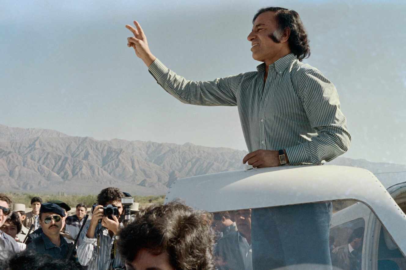 Carlos Menem, alors candidat à la présidentielle de 1989.