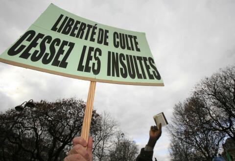 France, Paris, Muslim demonstration in Paris Utilisation éditoriale uniquement, nous contacter pour toute autre utilisation