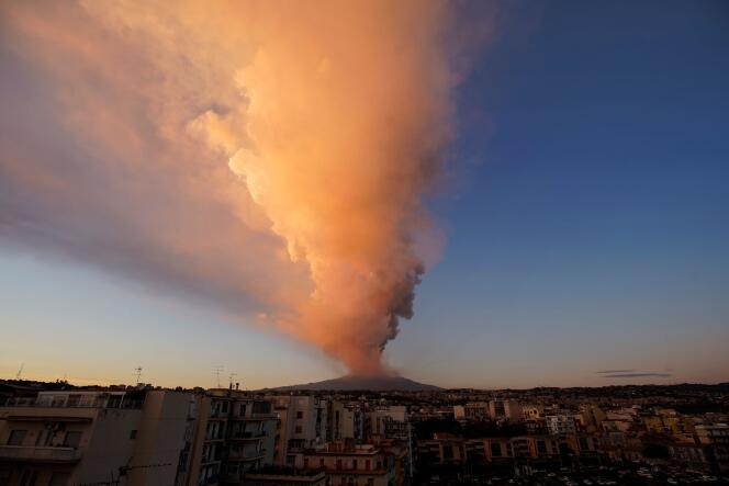 L’Etna vu de Catane, le 16 février.