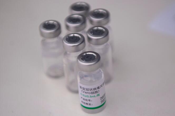 Des doses du vaccin du groupe chinois Sinopharm contre le Covid-19, lors d’une campagne de vaccination près de Lima, au Pérou, en février.