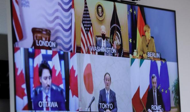 Los líderes del G7 se reúnen para una videoconferencia el 19 de febrero.