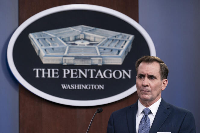 Le porte-parole du Pentagone, John Kirby, lors d'une conférence de presse, le 25 février.