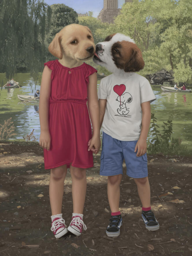 «Puppy Love », de Matthew Grabelsky, huile sur toile, 2020.