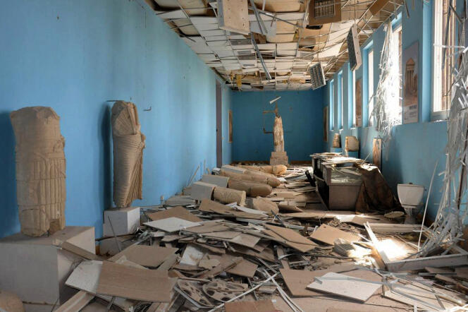 Cette photographie publiée par l’Agence arabe syrienne d’informations, le 27 mars 2016, montre la destruction du Musée de Palmyre.