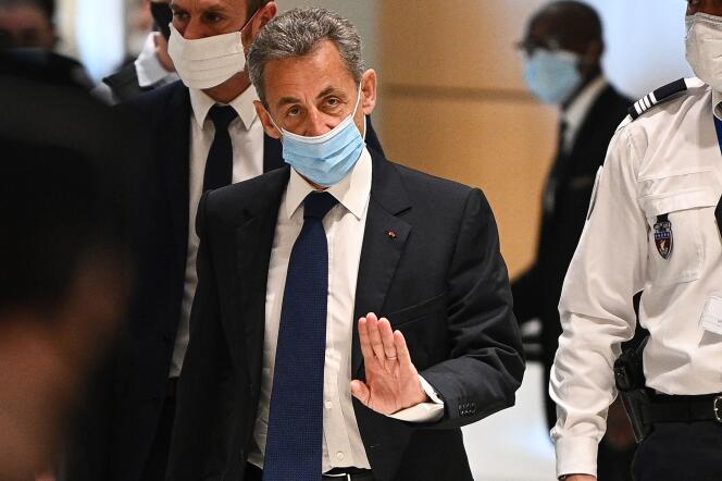 L’ancien président, Nicolas Sarkozy, le 1er mars au Palais de justice de Paris.