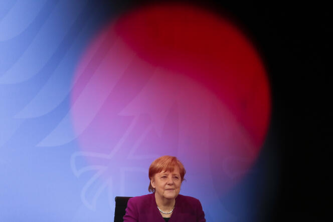 La chancelière allemande, Angela Merkel, lors d’une conférence de presse en Allemagne, le 3 mars.