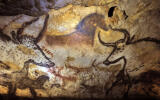 A picture taken on September 16, 2010 shows prehistoric paintings in the Lascaux Cave, near the village of Montignac, southwestern France as part of the 70th anniversary of its rediscovery. The Lascaux cave has been closed to the public since 1963 to prevent deterioration of the art caused by humidity and warmth from visitors. A visitors' centre has been built outside the cave, with replicas of the painted chambers, and receives around 300,000 tourists each year. AFP PHOTO / POOL / PHILIPPE WOJAZER (Photo by PHILIPPE WOJAZER / POOL / AFP)