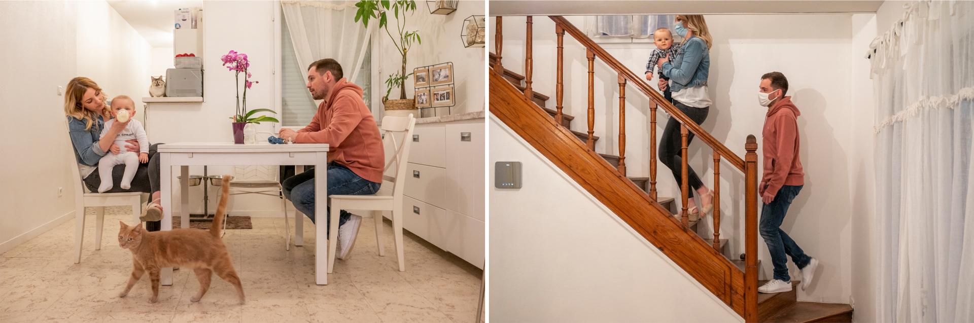 Malo avec ses parents, Megane et Antoine, qui habitent à Bray-sur-Seine, en Seine-et-Marne.