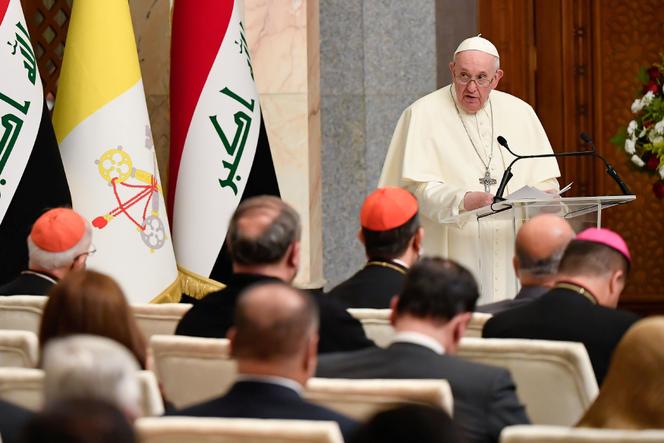 Le pape François au palais présidentiel de Bagdad, en Irak, le 5 mars.