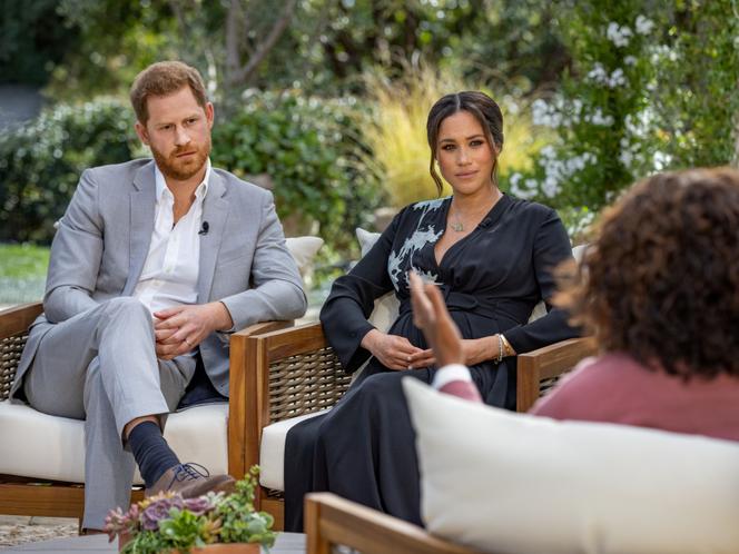 Le prince Harry et Meghan, duchesse de Sussex, lors de leur entretien avec Oprah Winfrey, le 16 février, diffusé le 7 mars sur CBS.