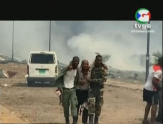Des images du drame diffusées par la chaîne d’Etat TVGE.