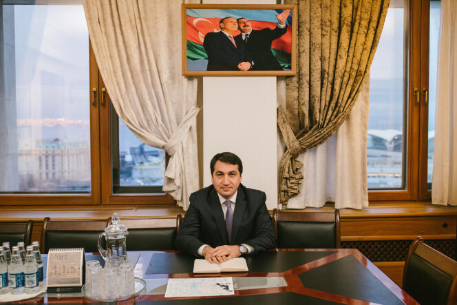 Hikmet Hajiyev, conseiller du président Ilham Aliev pour les affaires étrangères, le 5 mars 2021 à Bakou