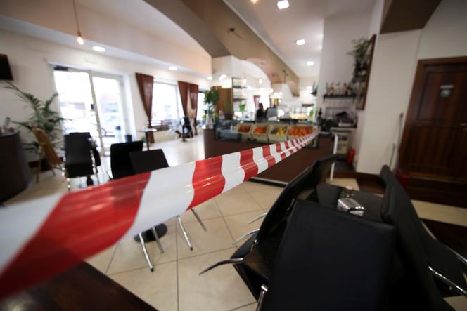 Un bar fermé à Frosinone (Italie), le 11 mars 2021.