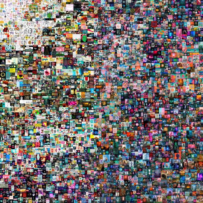 L’œuvre « Everydays : the First 5 000 Days » réalisée par l’artiste numérique Beeple, vendue aux enchères chez Christie’s le 11 mars 2021.