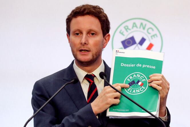 Clément Beaune, le secrétaire d’Etat français aux affaires européennes lors d’une conférence de presse sur le Covid-19, à Paris le 3 septembre 2020.