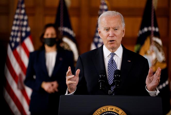 Conférence de presse de Joe Biden le 19 mars à Atlanta.