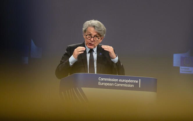 Le commissaire européen au marché intérieur, Thierry Breton, à Bruxelles, le 12 mars 2021.