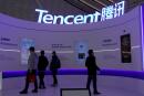 FILE PHOTO: A logo of Tencent is seen during the World Internet Conference (WIC) in Wuzhen, Zhejiang province, China, November 23, 2020. REUTERS/Aly Song/File Photo GLOBAL BUSINESS WEEK AHEAD
