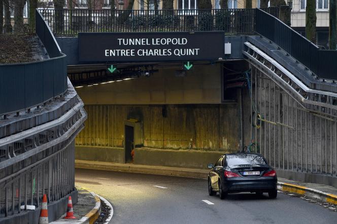L’entrée du tunnel Leopold-II, à Bruxelles.