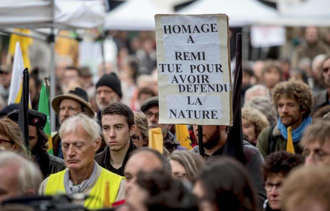Manifestation d’hommage à Rémi Fraisse, le 28 octobre 2014 à Amiens (Somme).