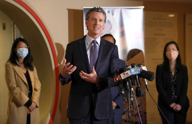 Le gouverneur de Californie, Gavin Newsom, au Centre culturel de Chine, le 19 mars à San Francisco.