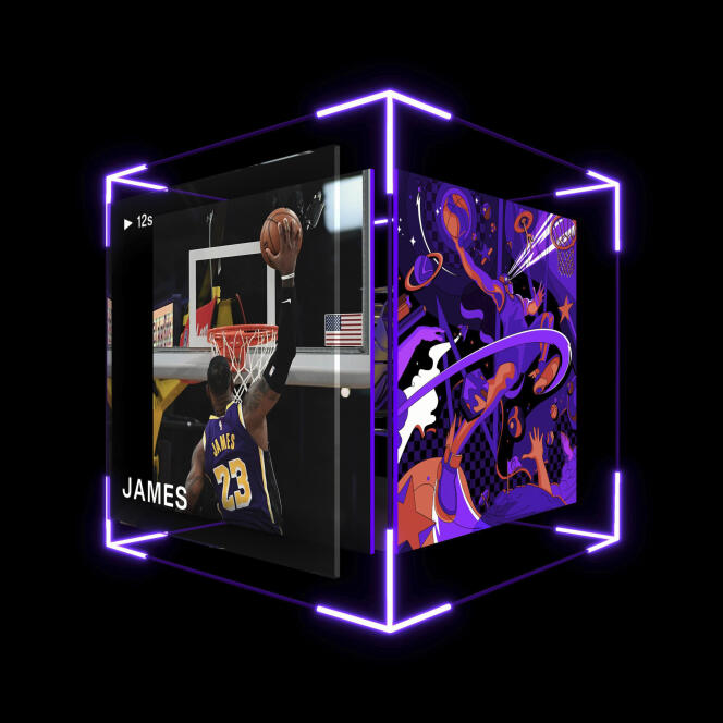 Carte de collection numérique à l’effigie du basketteur LeBron James.