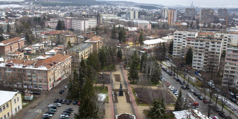 20.03.2021 City of Pernik, view of the city from the municipality building