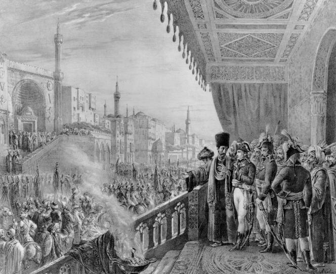 Célébration de la fête du Prophète Mahomet, le 23 août 1798. Gravure par Charles Etienne Pierre Motte.
