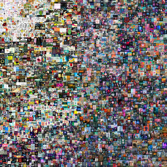 « Everyday : the First 5 000 Days », un grand collage de Mike Winkelmann, connu sous le nom de Beeple.