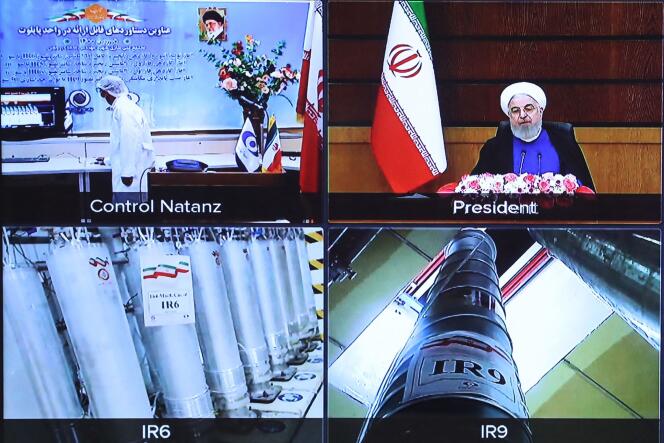 Screenshot der Videokonferenz mit den Zentrifugen und Geräten in der Urananreicherungsanlage Natanz (Iran) vom 10. April 2021.