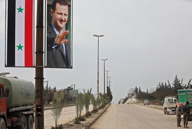 Un portrait de Bachar Al-Assad dans une rue de Damas en Syrie, en février 2020.