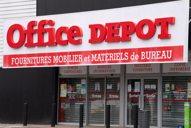 Une enseigne Office Depot à Parthenay, en Nouvelle Aquitaine, le 25 aoüt 2020.