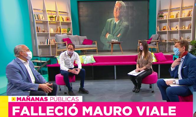 Capture d’écran de l’émision « Mañanas Publicas » sur la chaîne du service public argentin (TPA), au lendemain de la mort foudroyante de Mauro Viale, le 11 avril 2021.