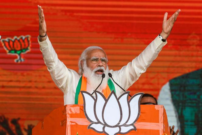 Narendra Modi à Calcutta, le 7 mars 2021.