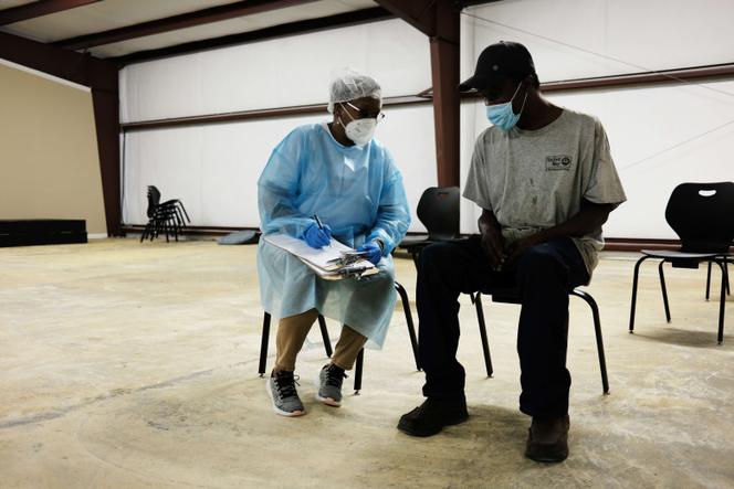 Un centre de vaccination utilisant le sérum de Moderna, le 27 avril, à Hollandale, Mississippi.
