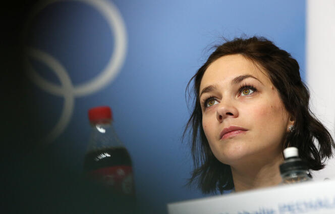 Nathalie Péchalat, le 5 février 2014 à Sotchi, en Russie. Elle est à la tête de la Fédération française des sports de glace depuis 2020.