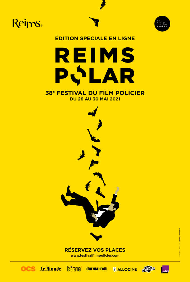Affiche de la 38e édition de Reims Polar, en ligne, du 26 au 30 mai 2021.
