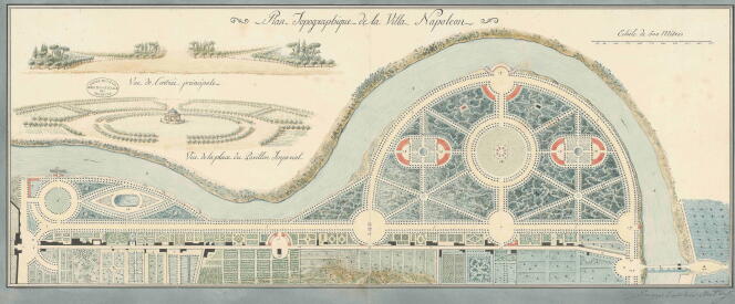 Plano topográfico da villa de Napoleão em Roma [département du Tibre (auj. en Italie)]Anexo a um relatório de Ferdinando Dal Pozzo (1768-1843), datado de Roma, 10 de agosto de 1809.