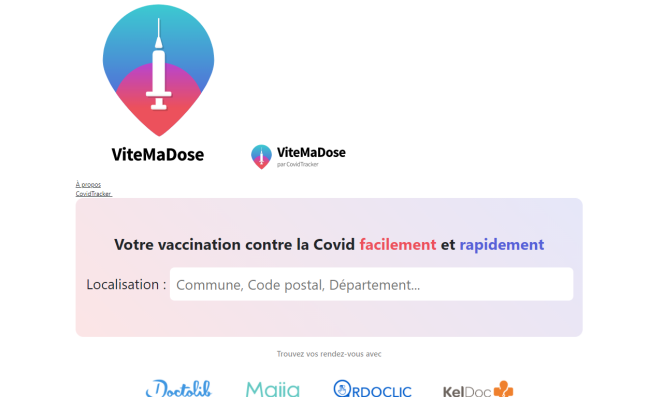 Le vrai site Vite ma dose permet de localiser des créneaux de vaccination disponibles.
