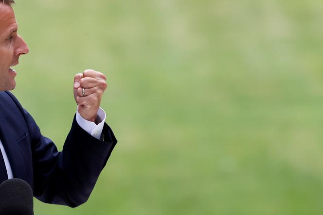 Emmanuel Macron lors d’une réunion avec les membres de la convention citoyenne pour le climat à l’Elysée à Paris, le 29 juin 2020.