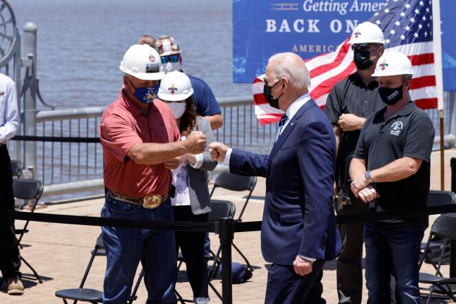 Le président des Etats-Unis, Joe Biden, à Lake Charles (Louisiane), le 6 mai 2021.