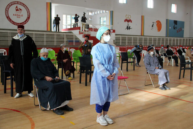 Un centre de vaccination contre le Covid-19 à Salé, au Maroc, le 29 janvier 2021.