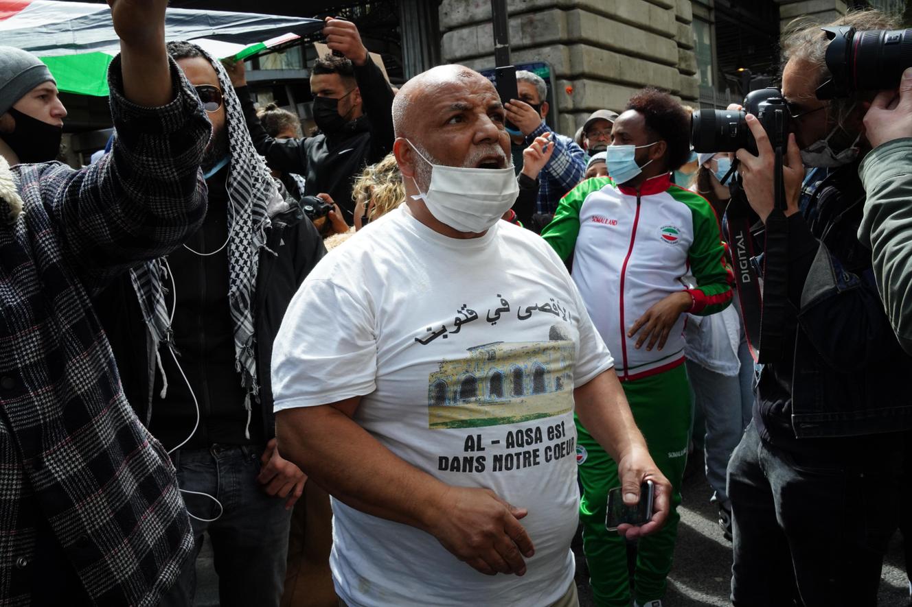 Manifestation dans le quartier de Barbès, à Paris, le 15 mai 2021.