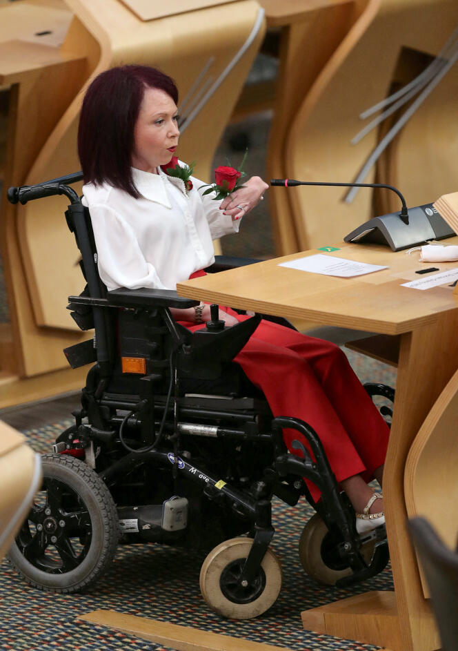 L’élue travailliste Pam Duncan-Glancy au Parlement écossais, à Edimbourg, le 13 mai 2021.