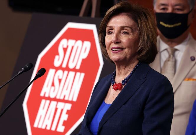Nancy Pelosi a participé à une discussion sur les crimes racistes durant la pandémie, mardi 18 mai, à Washington.